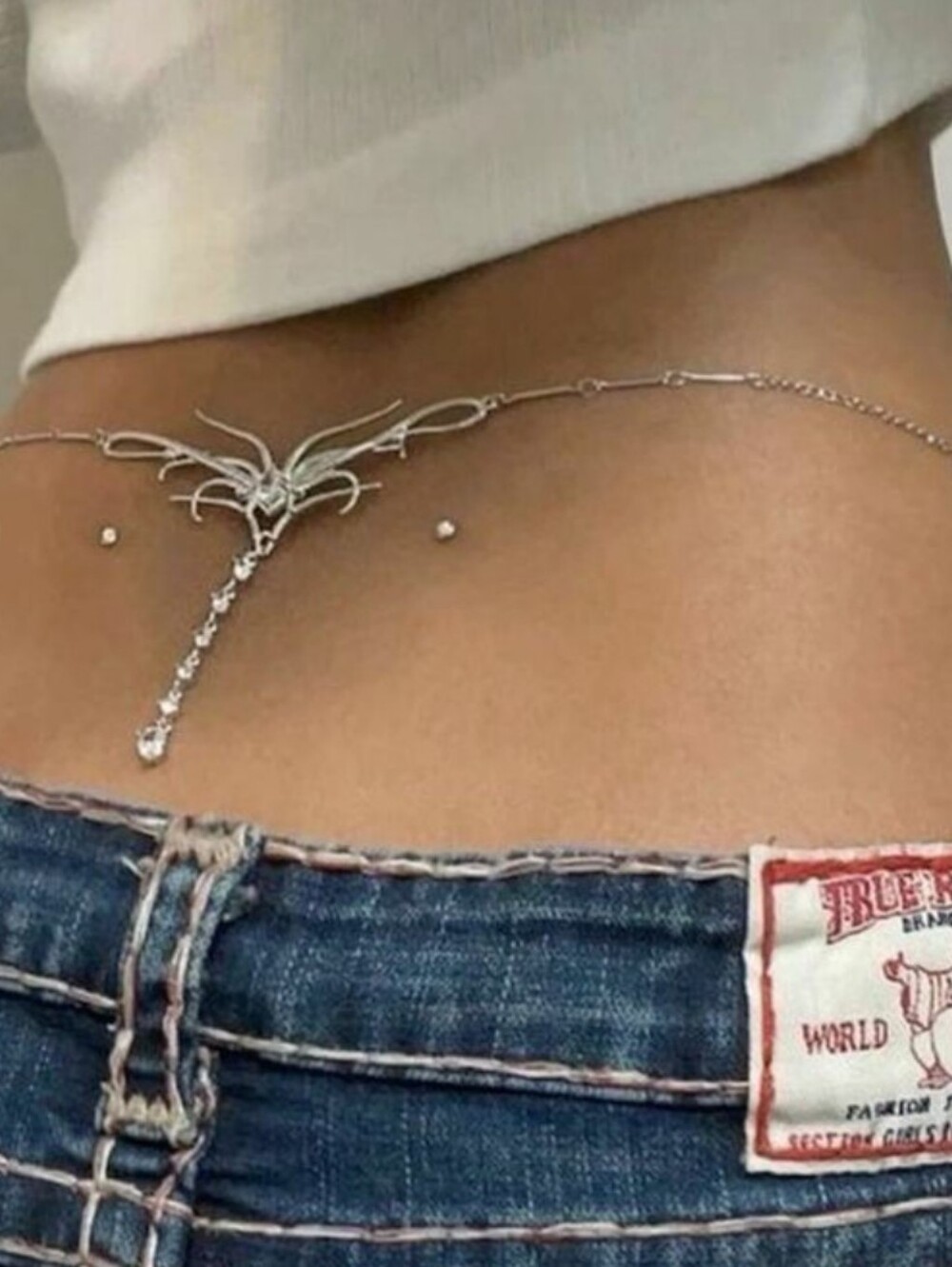 en route Dripping Waist Chain, Platinum Plated, 38" New